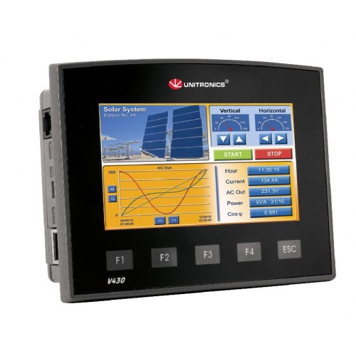 Контроллер V430-J-RA22 ПЛК Vision экран 4.3 дюйма, 8DI, 8RO, 2AI/DI, 2PT100/TC/DI, 2AO, USB, Плоская панель Unitronics Контроллер V430-J-RA22 ПЛК Vision экран 4.3 дюйма, 8DI, 8RO, 2AI/DI, 2PT100/TC/DI, 2AO, USB, Плоская панель Unitronics