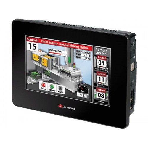 Контроллер USP-104-M10 Панель ПЛК+HMI Unistream, цветной мультитач экран 10,4”, до 5 модулей вх./вых Unitronics