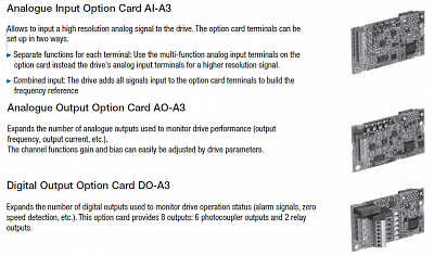 YASKAWA A1000 ОПЦИОНАЛЬНЫЕ ПЛАТЫ фото 3