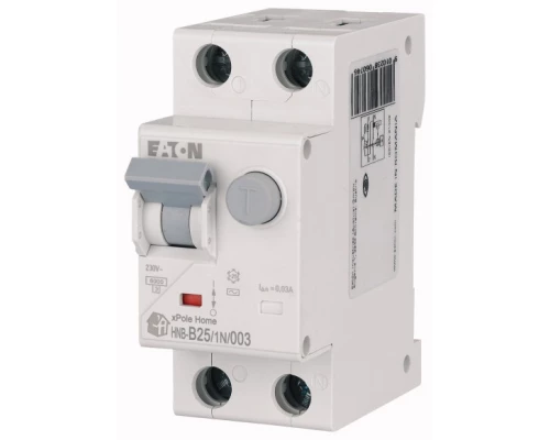 ДИФФ. АВТ. ВЫКЛЮЧАТЕЛЬ HNB-B20/1N/003, 1P+N, 20A, ХАР-КА B, 6KA, 30MA, ТИП АC, 2M