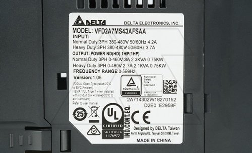 ПРЕОБРАЗОВАТЕЛЬ ЧАСТОТЫ MS300, 400VAC, 0.75/1.1KW, 2.7/3.0A, ЭМС С2, IP20, КОРП.B фото 2